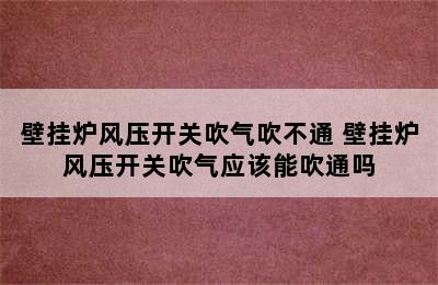 壁挂炉风压开关吹气吹不通 壁挂炉风压开关吹气应该能吹通吗